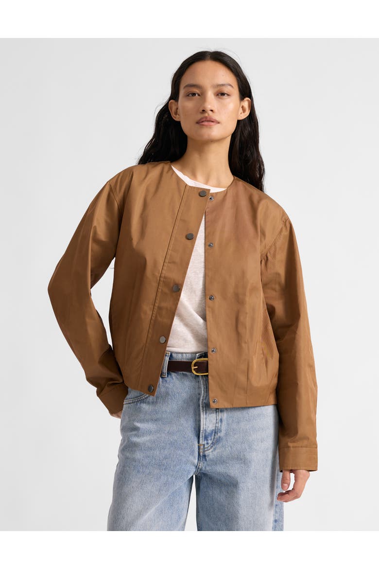 Pleat Hem Bomber Jacket, Main, color, Tan