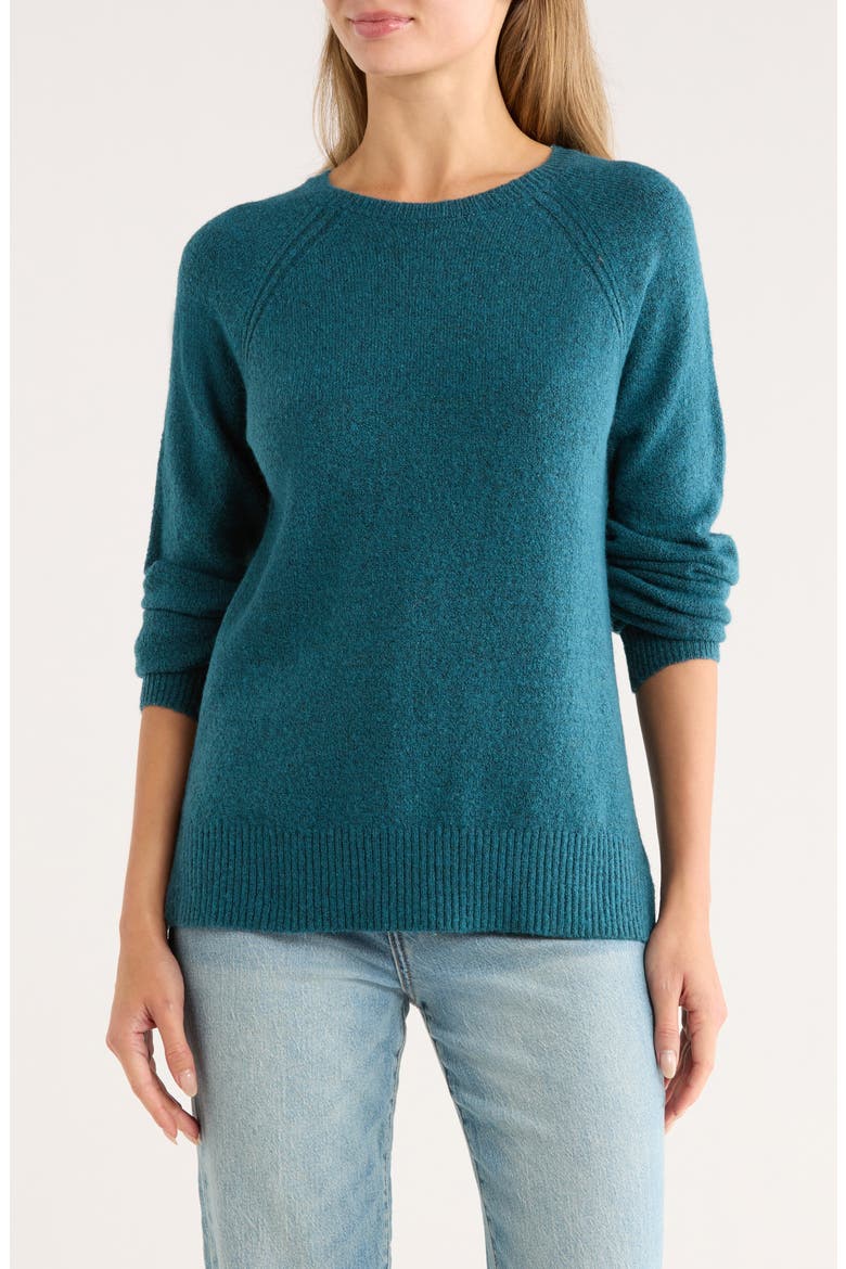 Raglan Sleeve Sweater, Main, color, TEAL FEATHER