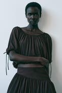 H&M Draped Drawstring-detail Top