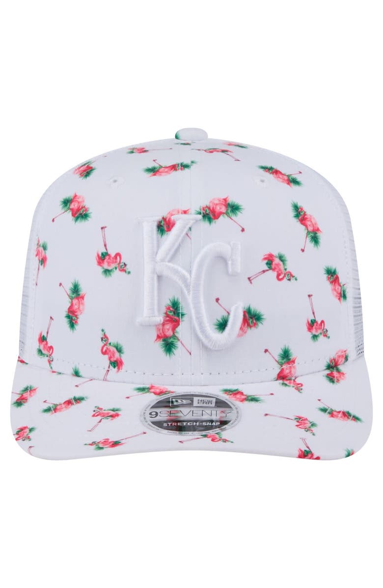 New Era Men's New Era  White Kansas City Royals Flamingo Mesh Back 9SEVENTY Stretch-Snap Hat, Alternate, color, 