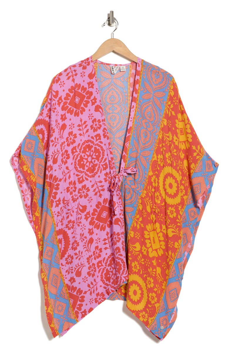 Roxy Wanderer Cover-Up Topper, Main, color, Pink Multi