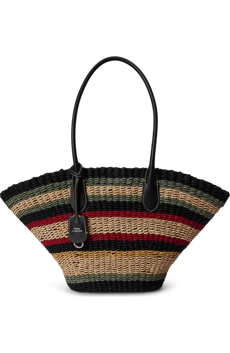 Polo Ralph Lauren Bellport Stripe Raffia Basket Tote, Main, color, Multi Stripe