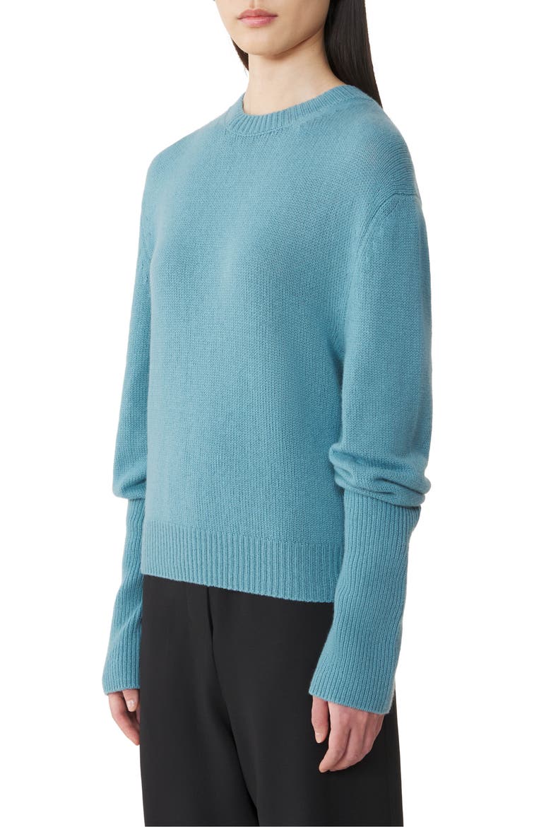 Cashmere Sweater With Grosgrain Detail, Alternate, color, Pale blue
