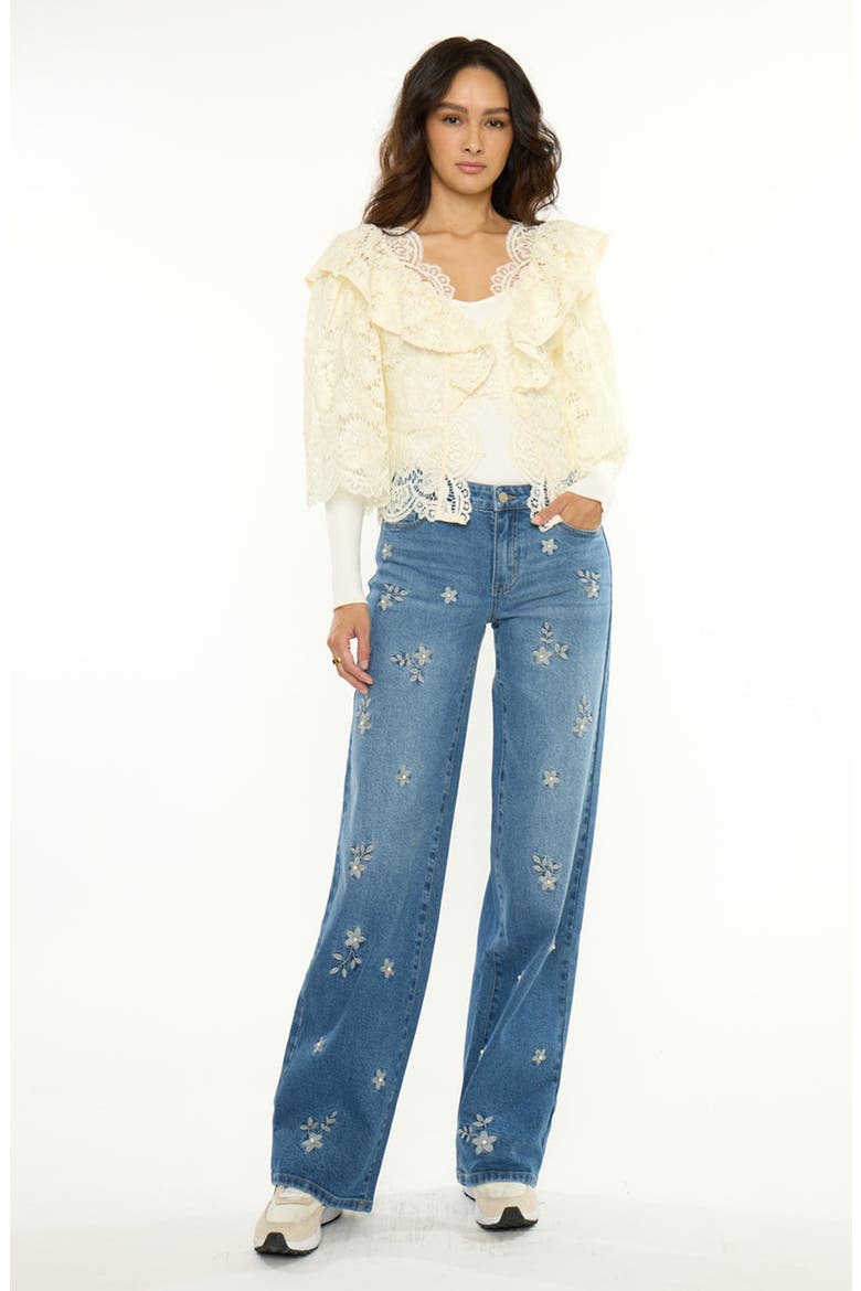 Kimberly Mid Rise Wide Leg Jeans, Alternate, color, Medium Wash