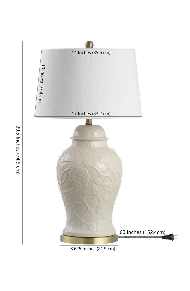 JONATHAN Y Naiyou 29.5" Ceramic Classic Traditional LED Lamp Table Lamp, Cream, Alternate, color, Cream