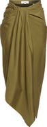 A.L.C. Rhodes Cotton Pleated Waist Asymmetric Skirt