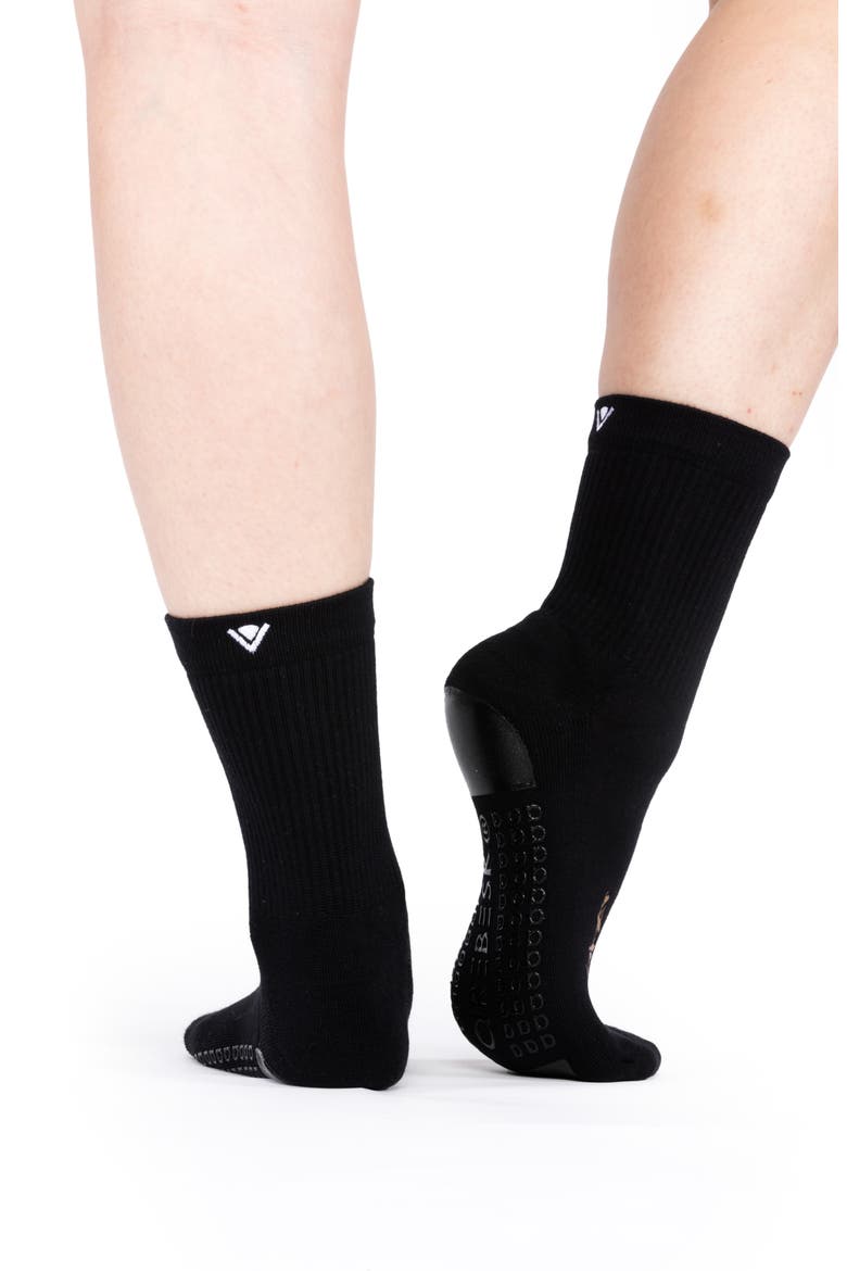 Birdie Gripper Crew Socks, Alternate, color, BLACK