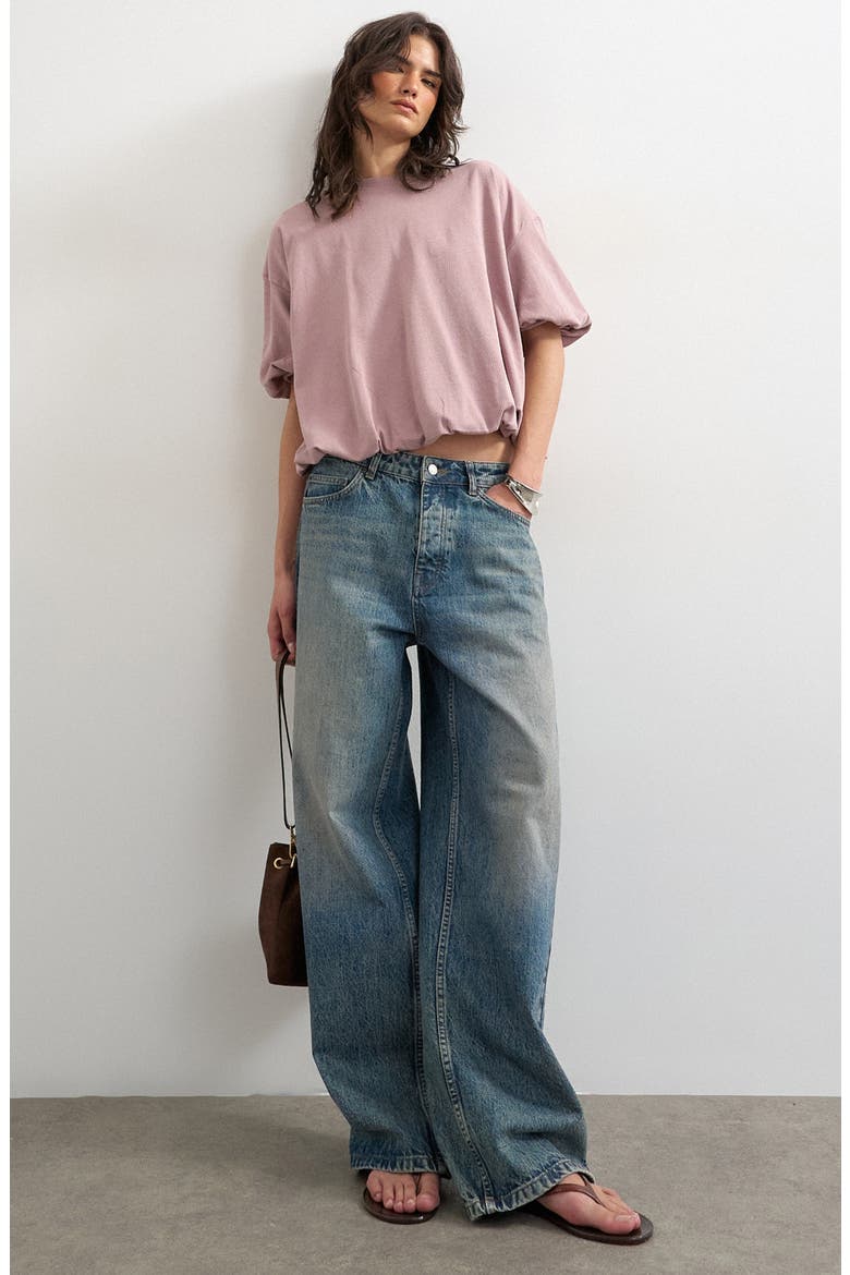 Bubble Hem Cotton T-Shirt, Alternate, color, PINK