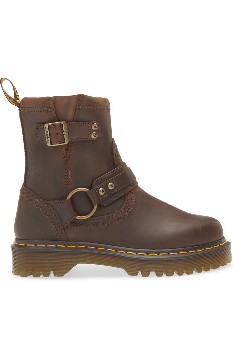 Dr. Martens Anistone Harness Boot, Alternate, color, Dark Brown