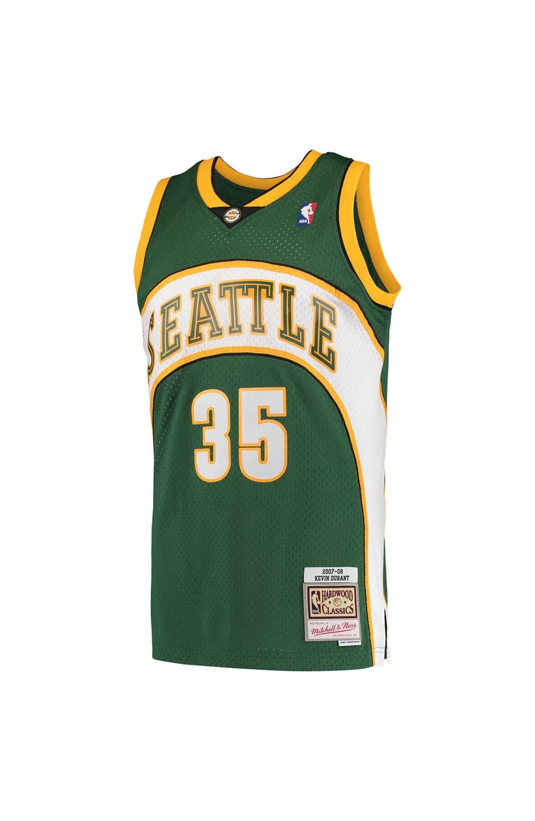 Mitchell & Ness Men's Mitchell & Ness Kevin Durant Green Seattle SuperSonics Hardwood Classics Swingman Jersey, Alternate, color, 