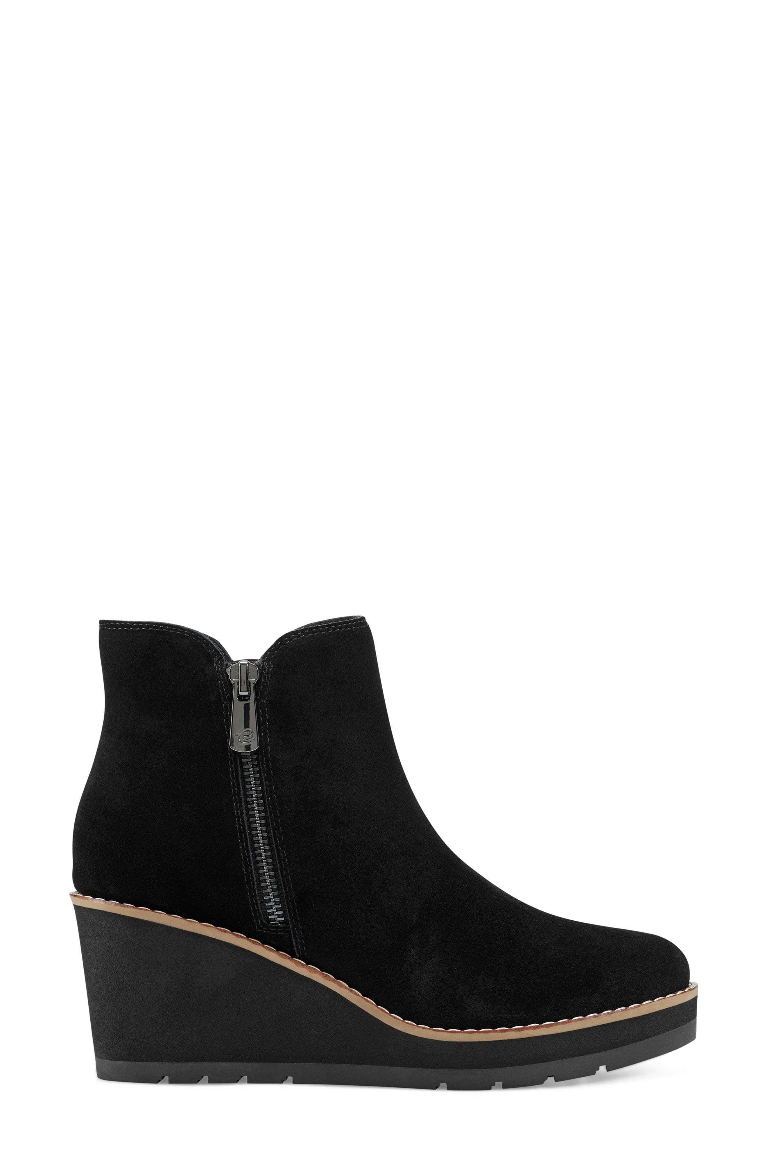 Easy Spirit Sejayda Wedge Heel Bootie, Alternate, color, Black
