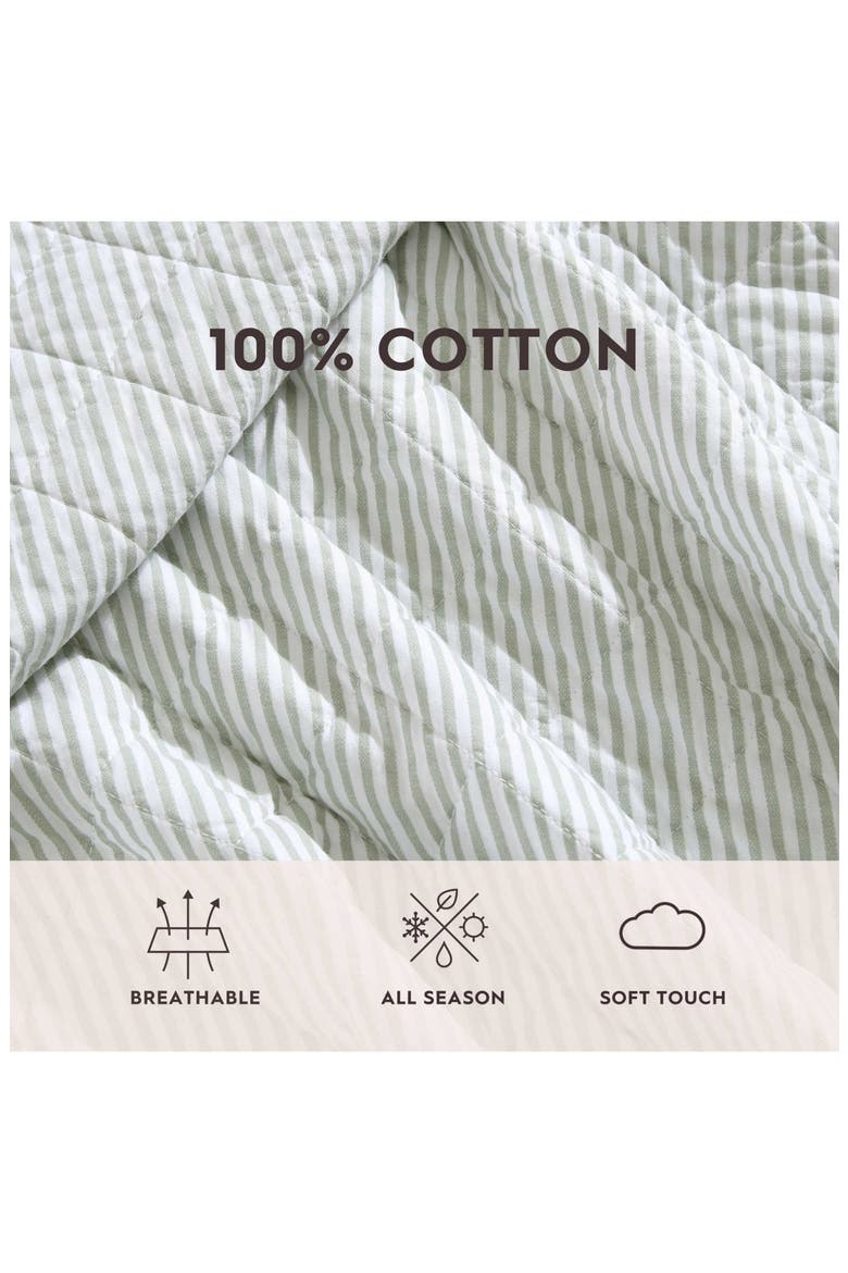 Oxford Quilt & Sham 3-Piece Set, Alternate, color, GREEN