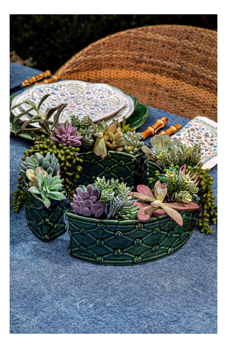 Juliska Berry & Thread Set of 2 Half Circle Vases, Alternate, color, Basil