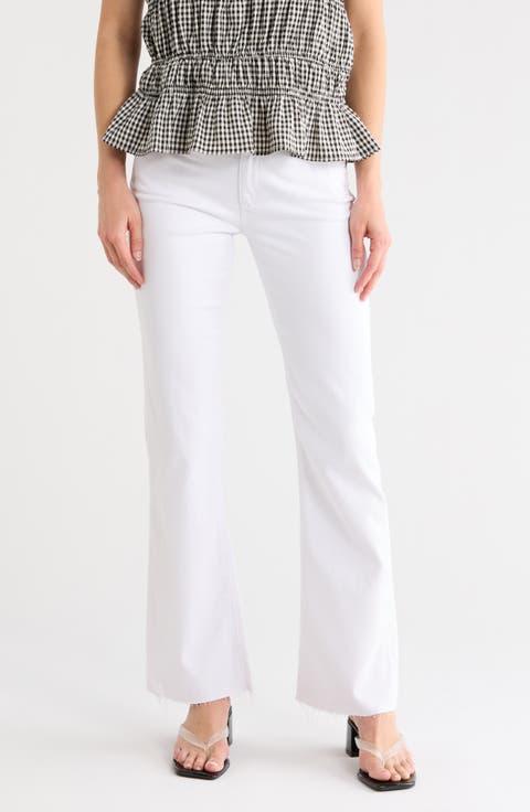 Angel Raw Hem Mid Rise Bootcut Jeans
