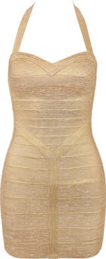 HOUSE OF CB The Supermodel Halter Neck Bandage Minidress
