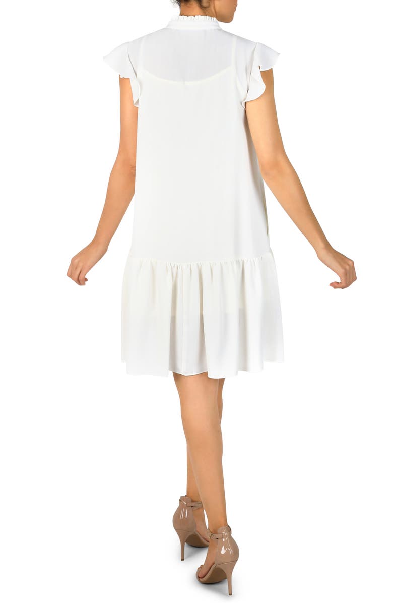 Julia Jordan Ruffle Pleated Shift Dress, Alternate, color, Cream