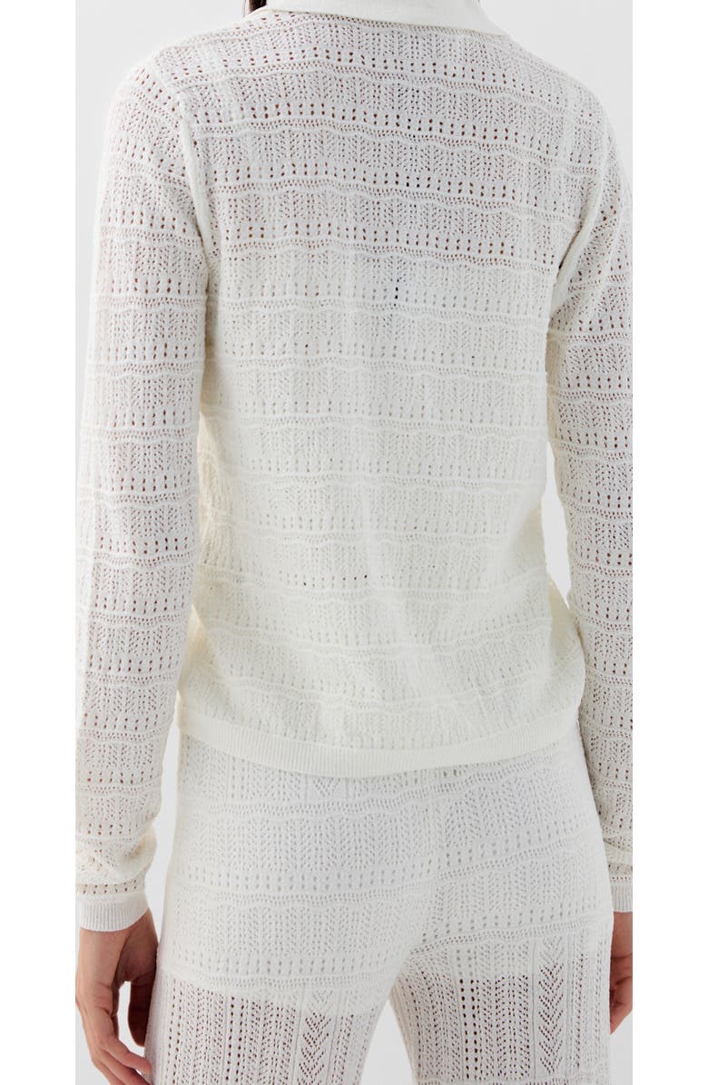 Scalpers Pointelle White Cardigan, Alternate, color, White