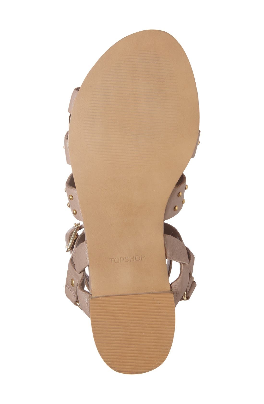 Topshop 'Flame' Stud Wraparound Ankle Strap Sandal, Alternate, color, 