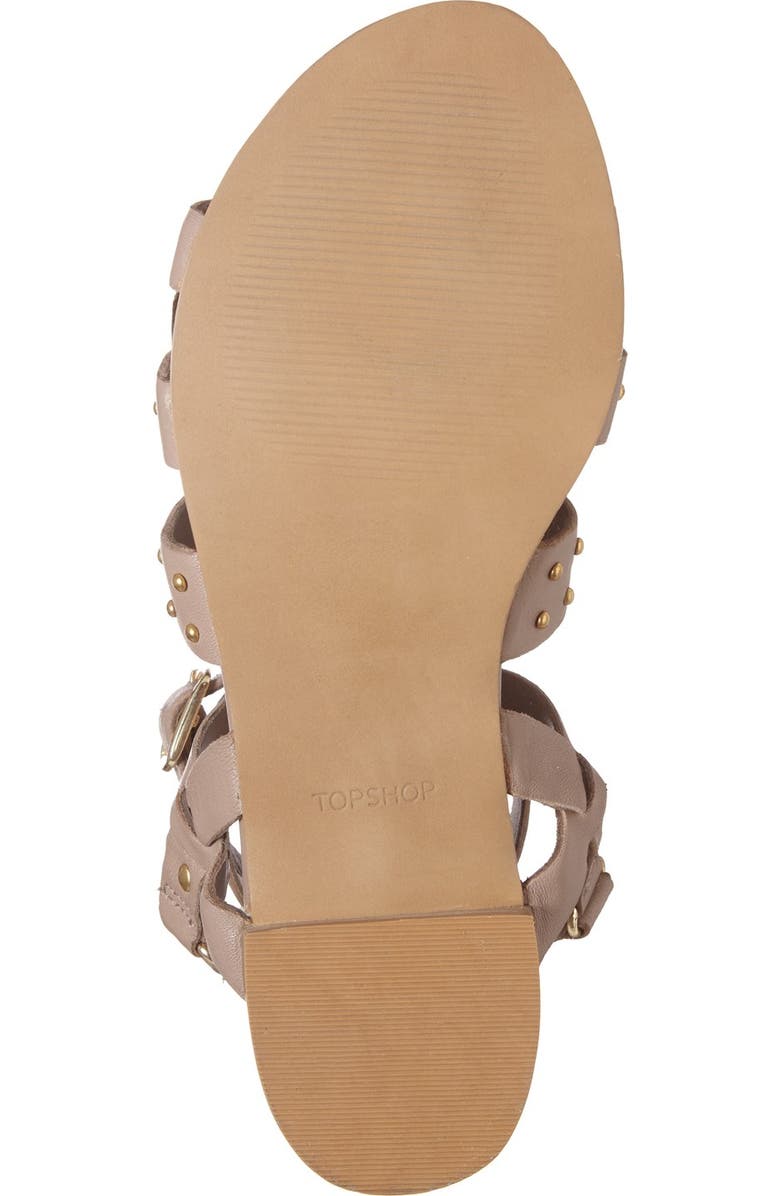 Topshop 'Flame' Stud Wraparound Ankle Strap Sandal, Alternate, color,