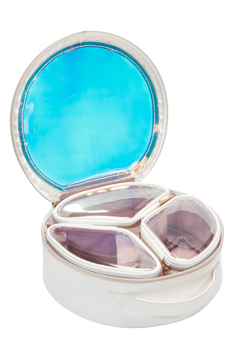 Stephanie Johnson Miami Nights Frost Riley Jewelry & Makeup Bag, Alternate, color, White