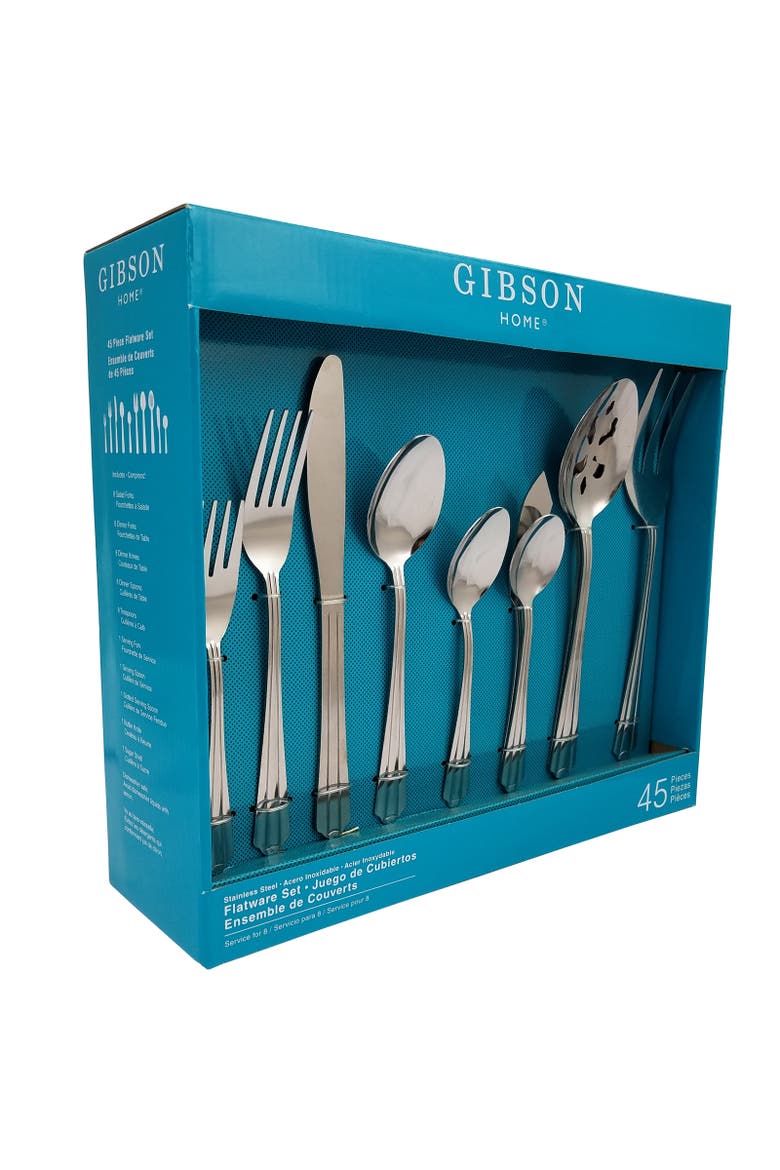Classic Canberra 45 Piece Stainless Steel Flatware Set, Alternate, color, Silver