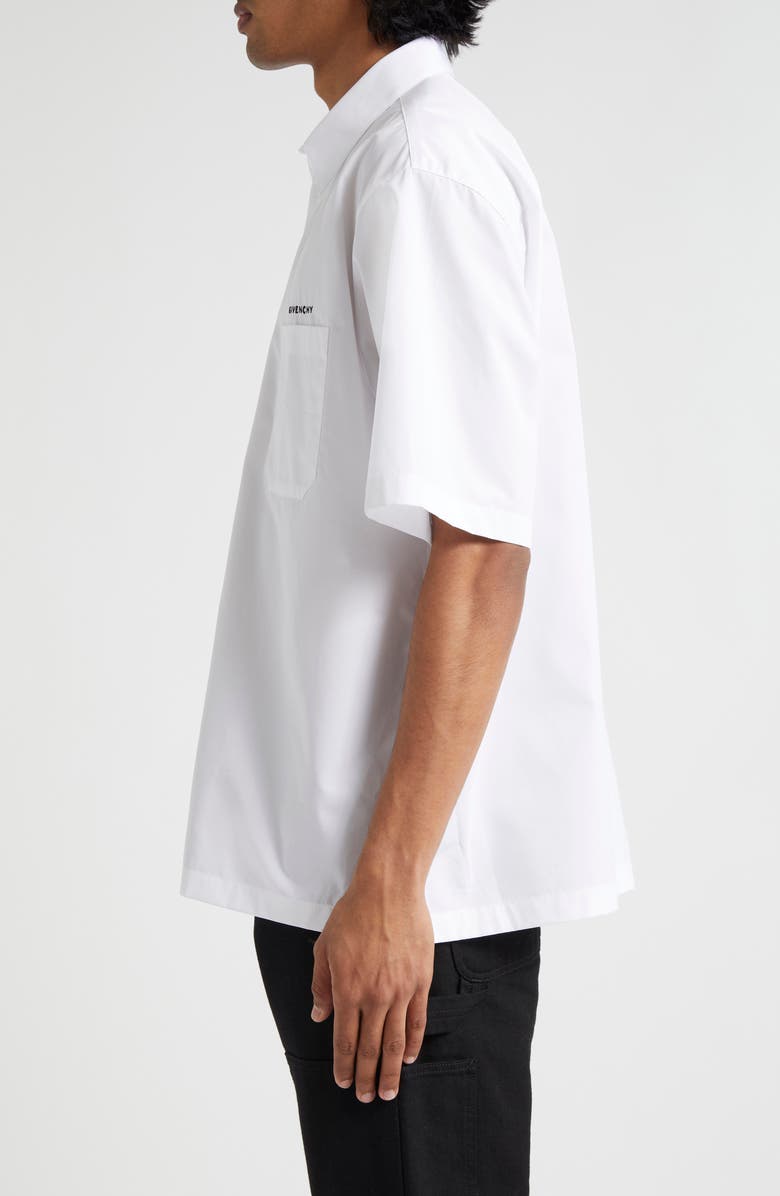 Givenchy Short Sleeve Cotton Poplin Button-Up Shirt, Alternate, color, 