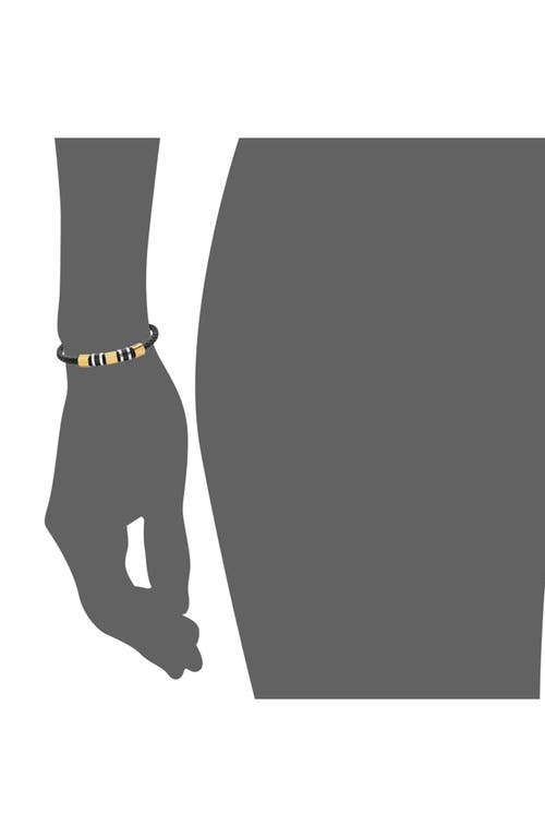 Geoffrey Beene Stainless Steel Ornaments Leather Bracelet
