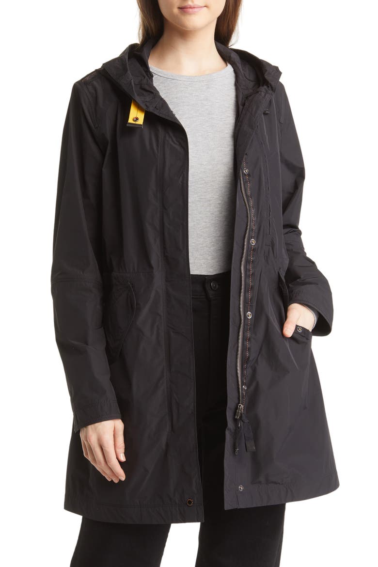 Tank Water Repellent Zip-Up Hooded Jacket, Main, color, BLACK