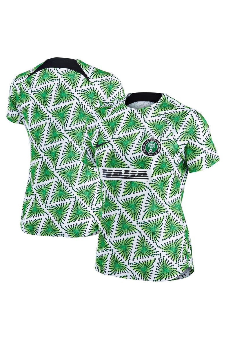 Women's Nike Green Nigeria National Team 2022 Pre-Match Top, Main, color, White