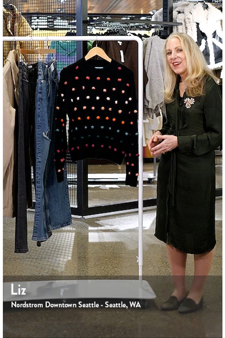 Rainbow Pompom Mock Neck Sweater video