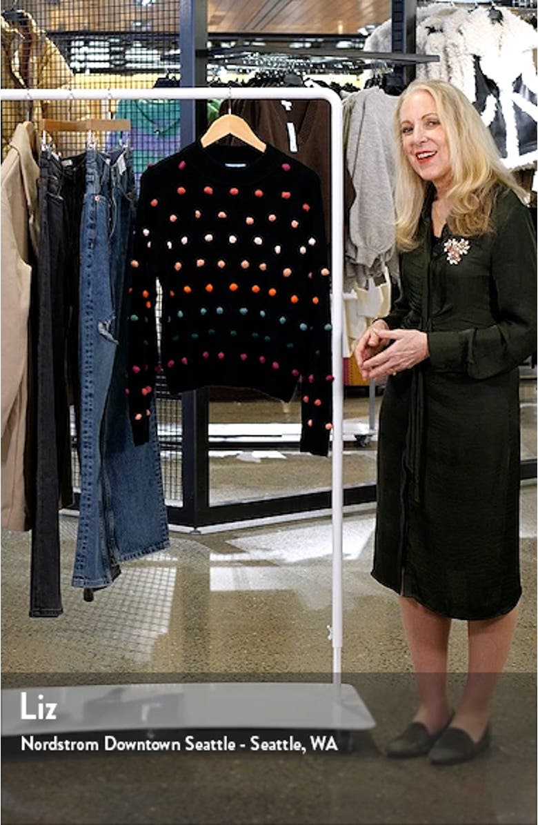 Rainbow Pompom Mock Neck Sweater, sales video thumbnail