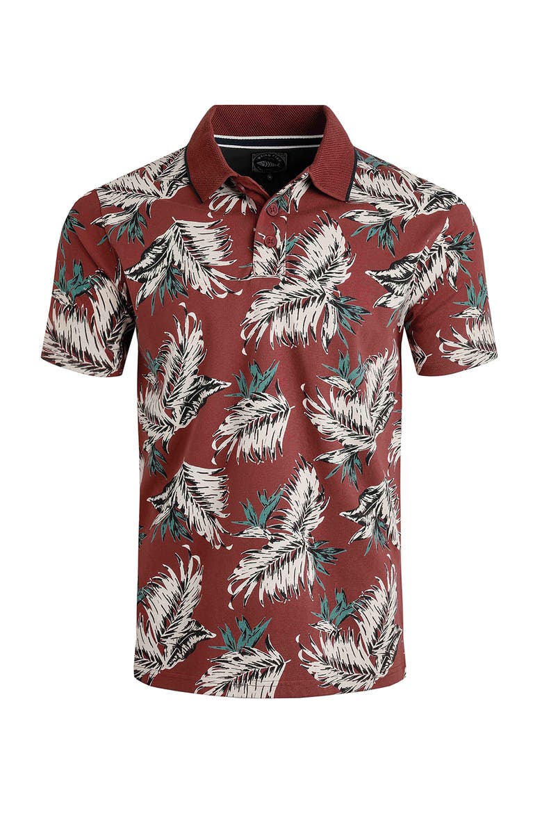 Sarat Printed Polo, Alternate, color, Paprika