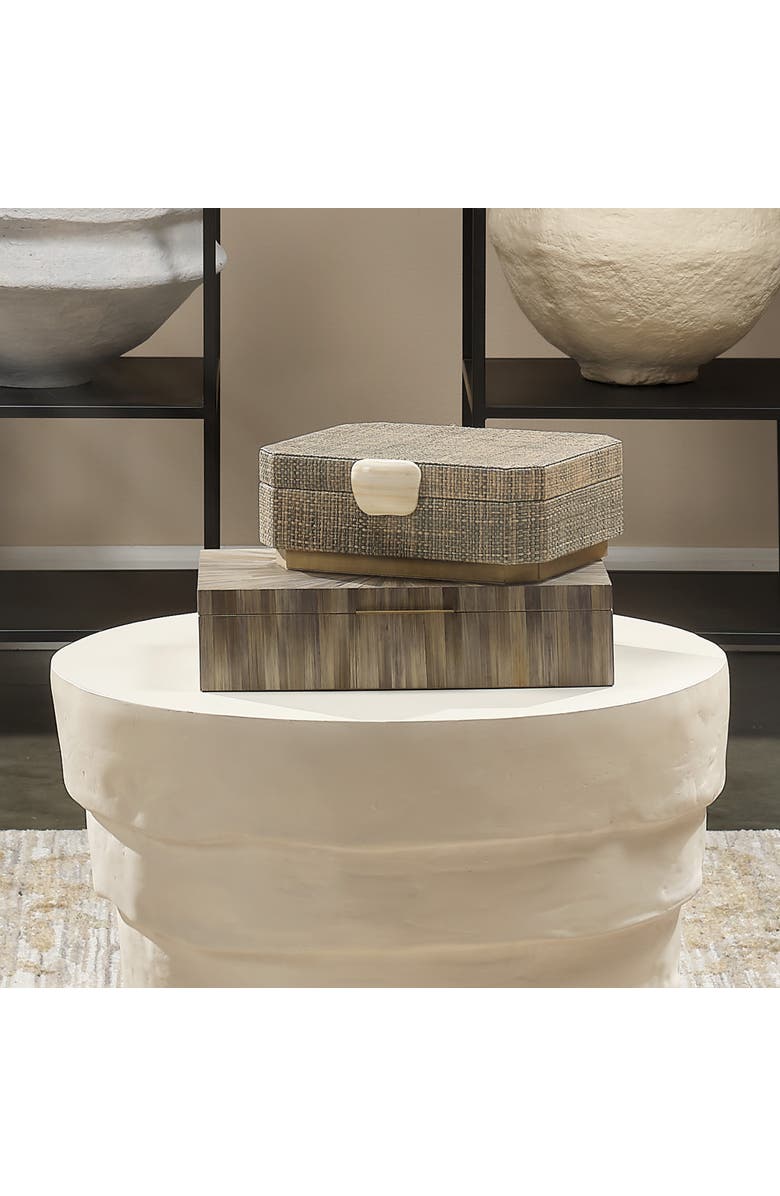 JAMIE YOUNG Palm Marquetry Decorative Box, Alternate, color, Grey