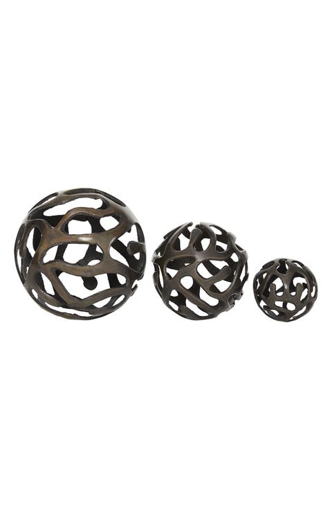 Brass Aluminum Contemporary Geometric Sculpture - Set of 3