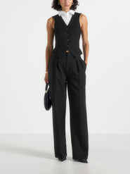 Manière De Voir Irene Collar Detail Cinched Suit Vest