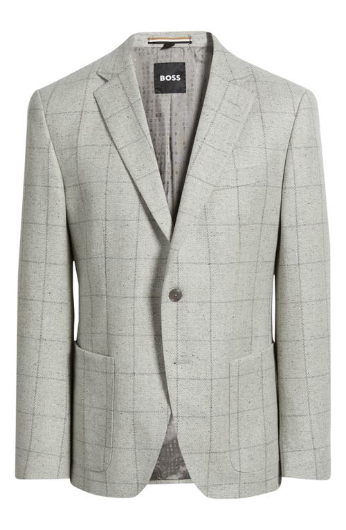 Hugo Boss Boss Hutson Slim Fit Windowpane Wool Blend Sport Coat In Gray