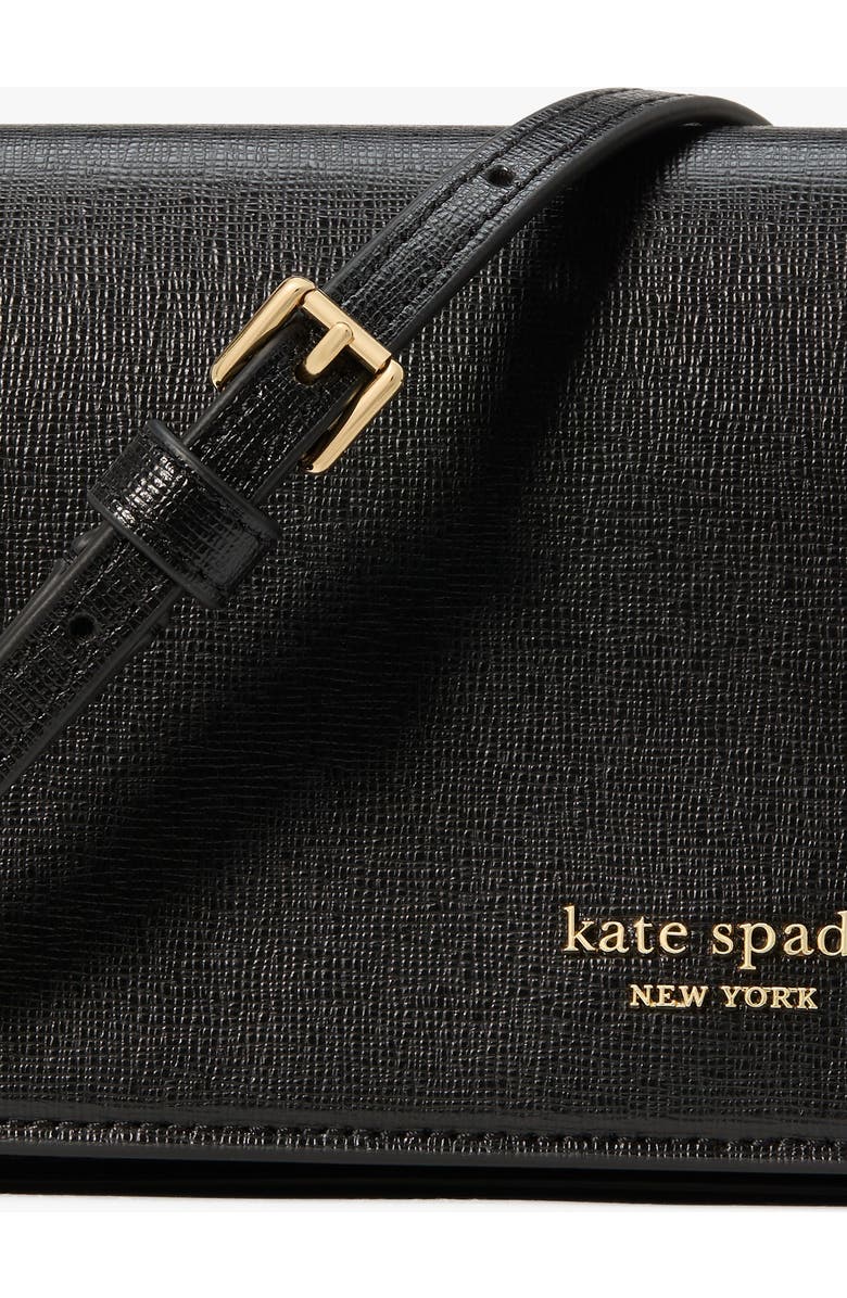 Kate Spade New York devin saffiano flap clutch, Alternate, color, Black