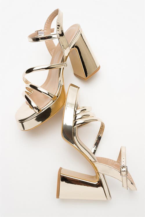 Prologue Shoes Heas Platform Sandal In Gold
