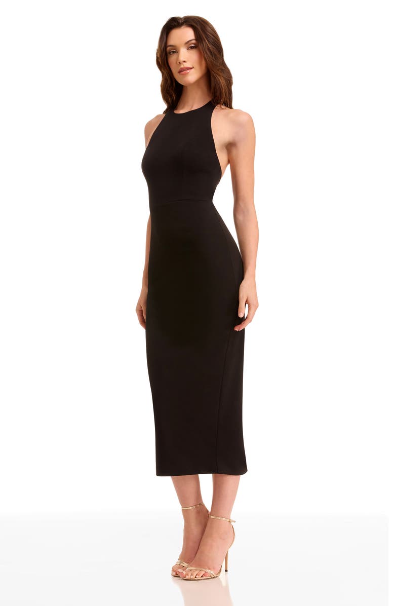 Dress the Population Juliet Halter Cocktail Dress, Alternate, color, Black