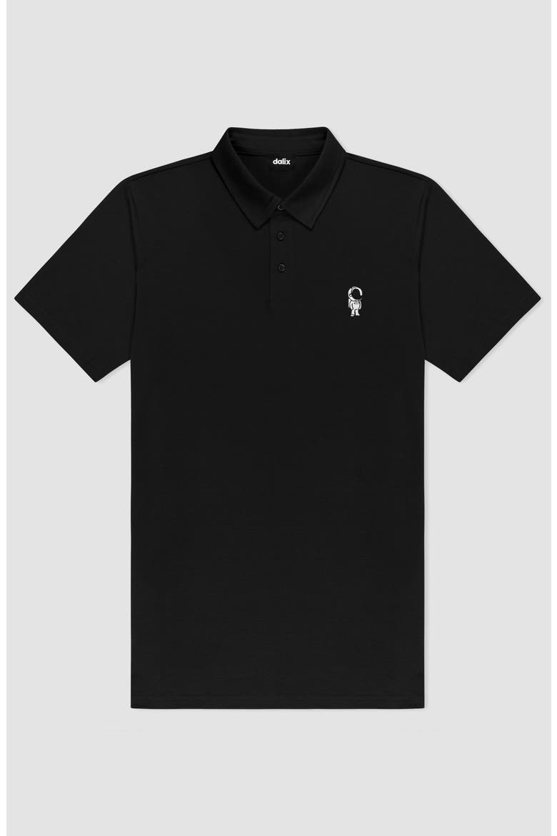 Astronaut Midweight Short Sleeve Polo Shirt, Alternate, color, Black