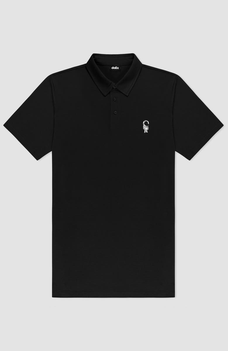 Dalix Astronaut Midweight Short Sleeve Polo Shirt, Alternate, color, Black