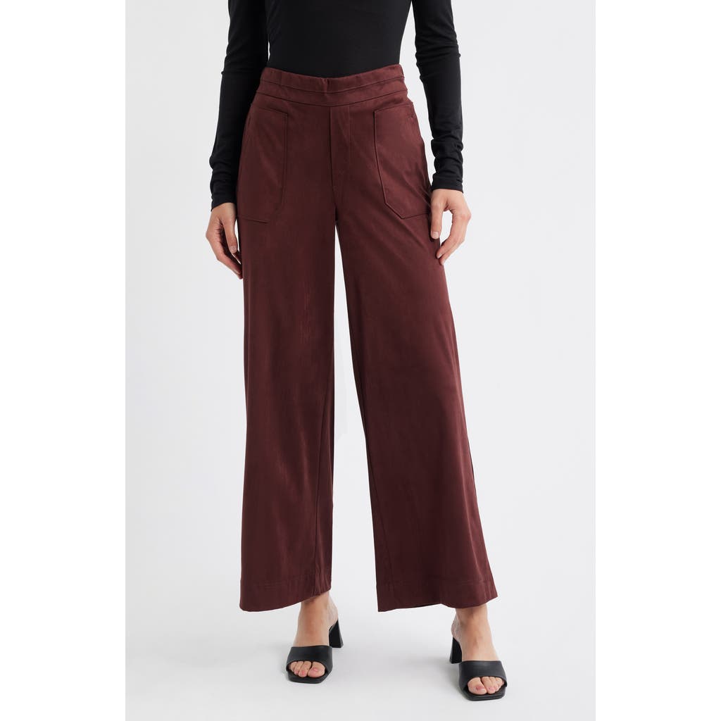 Wit & Wisdom Skyrise Patch Pocket Wide Leg Pants In Burgundy