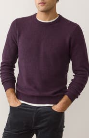 Marine Layer Textured Cotton Blend Crewneck Sweater
