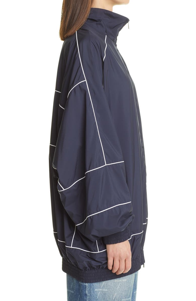 Balenciaga Logo Oversize Track Jacket, Alternate, color, 