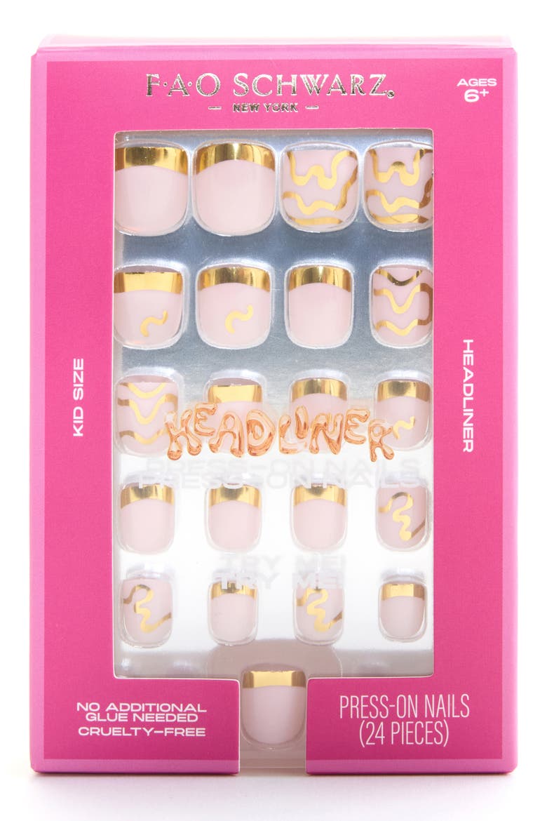 Kids' Gold Chrome Press-On Nails, Main, color, OPEN MISCELLANEOUS