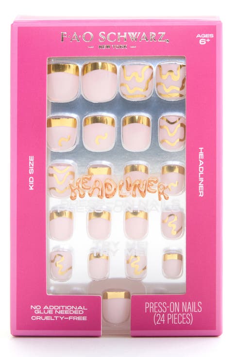 Kids' Gold Chrome Press-On Nails