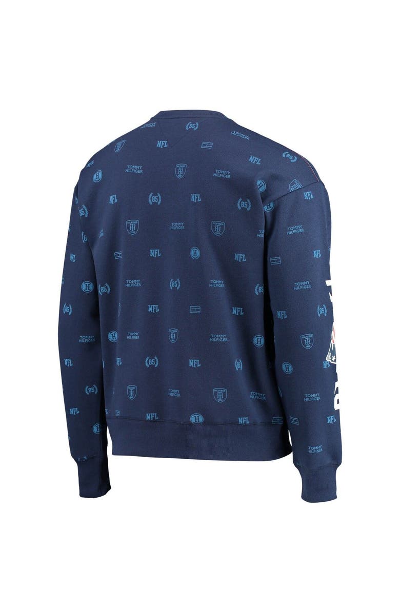 Tommy Hilfiger Men's Tommy Hilfiger Navy New England Patriots Reid Graphic Pullover Sweatshirt, Alternate, color, 