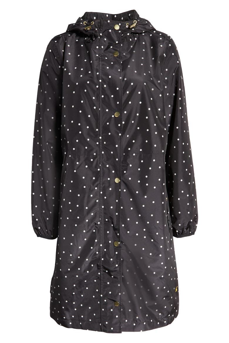 Waybridge Packable Hooded Rain Jacket, Alternate, color, BLACK MINI SPOT