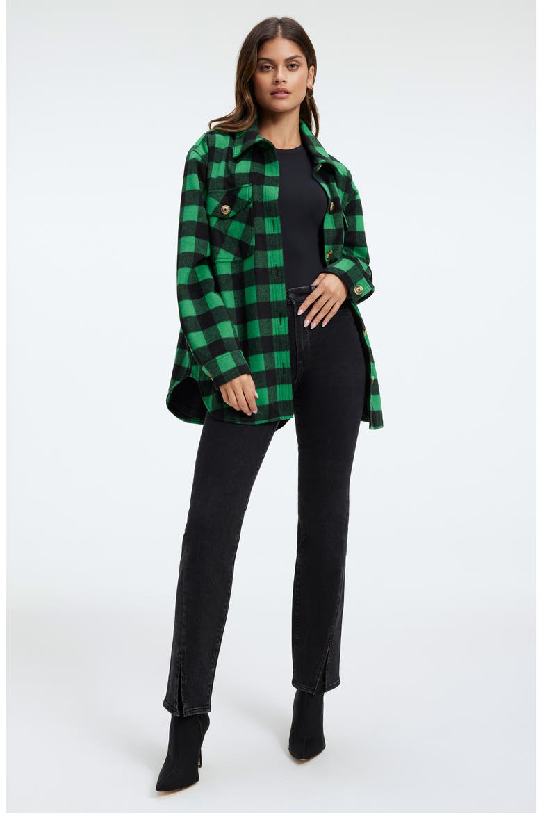 Buffalo Plaid Shacket, Alternate, color, SUMMER GREEN BLACK PLAID