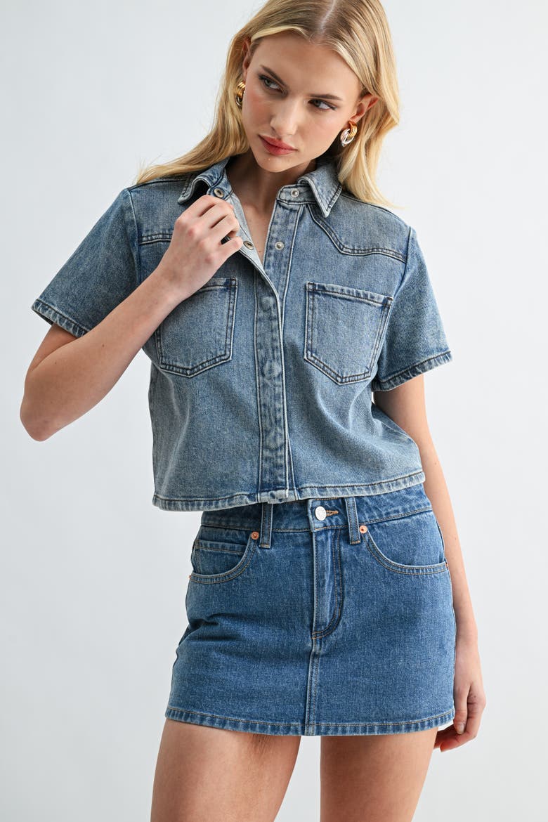 The Muse Mini-Shirt Medium Wash, Alternate, color, Medium Wash